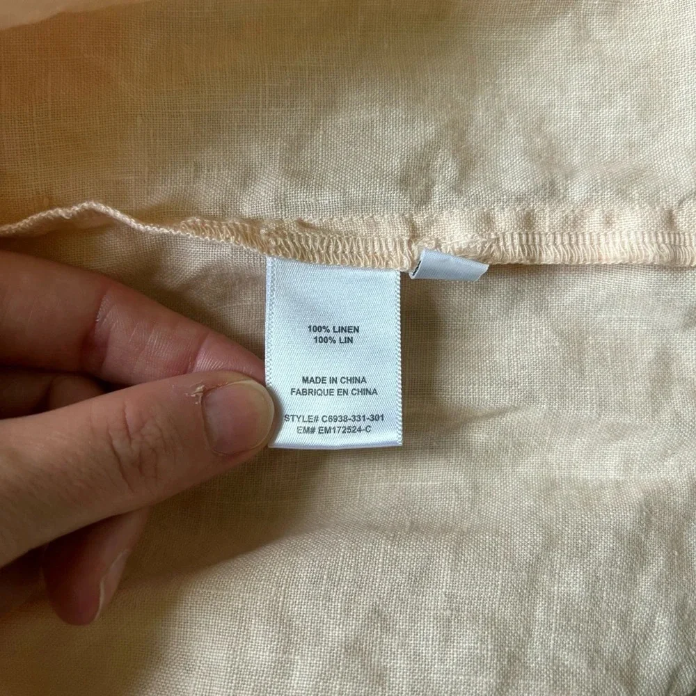 Anthropologie Cloth & Stone 100% linen maxi tiered dress light peach Size XS S M - Picture 6 of 6